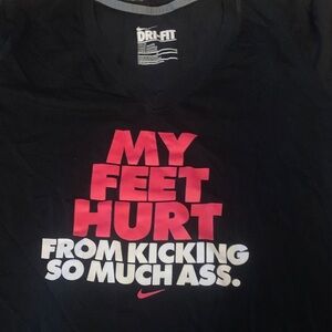 Nike Black and Pink Graphic Tee